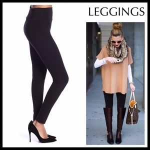 BASIC BLACK LEGGINGS EVERYDAY SKINNY KNIT PANT A3C